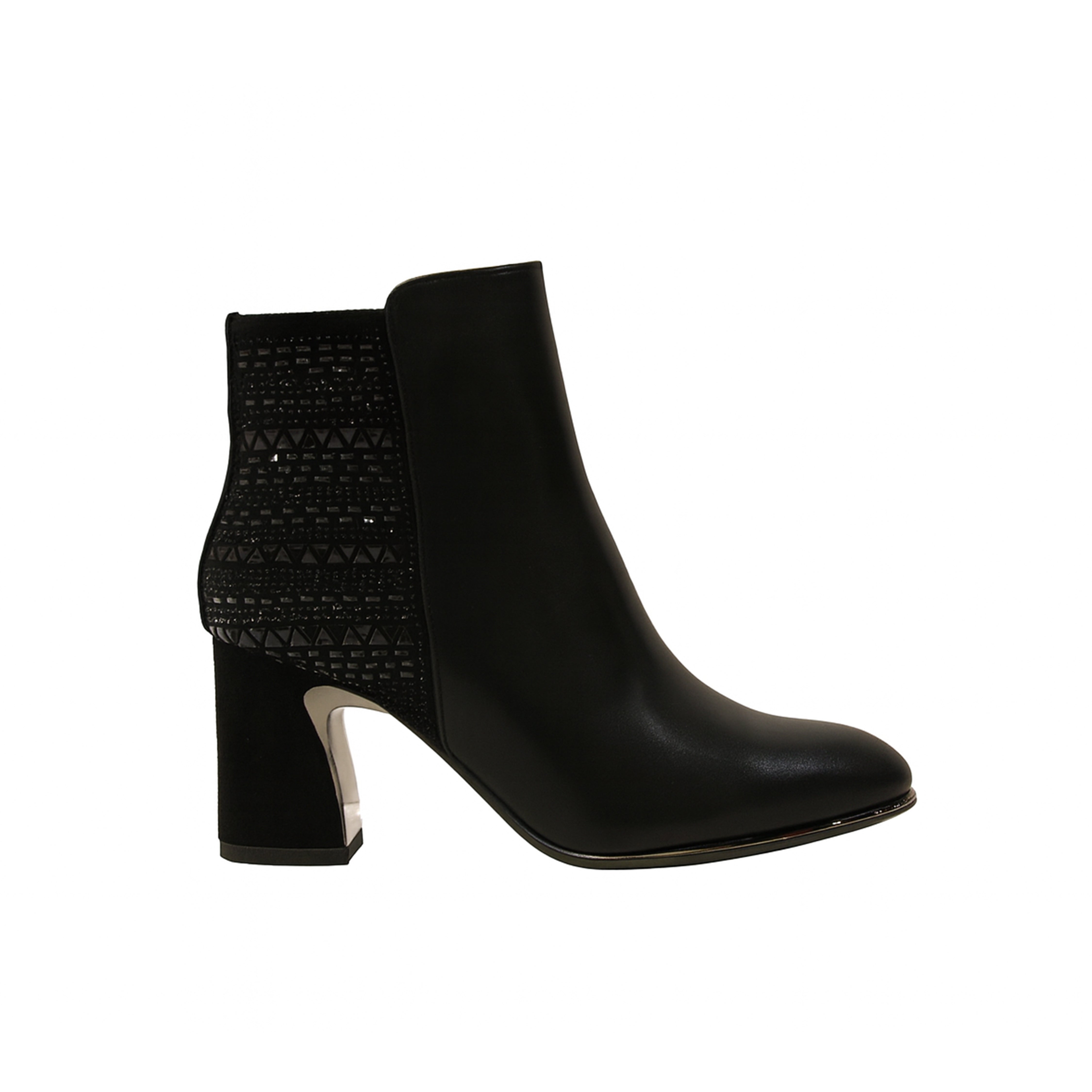 Miss Sweet – Black Embellished Heel Ankle Boots