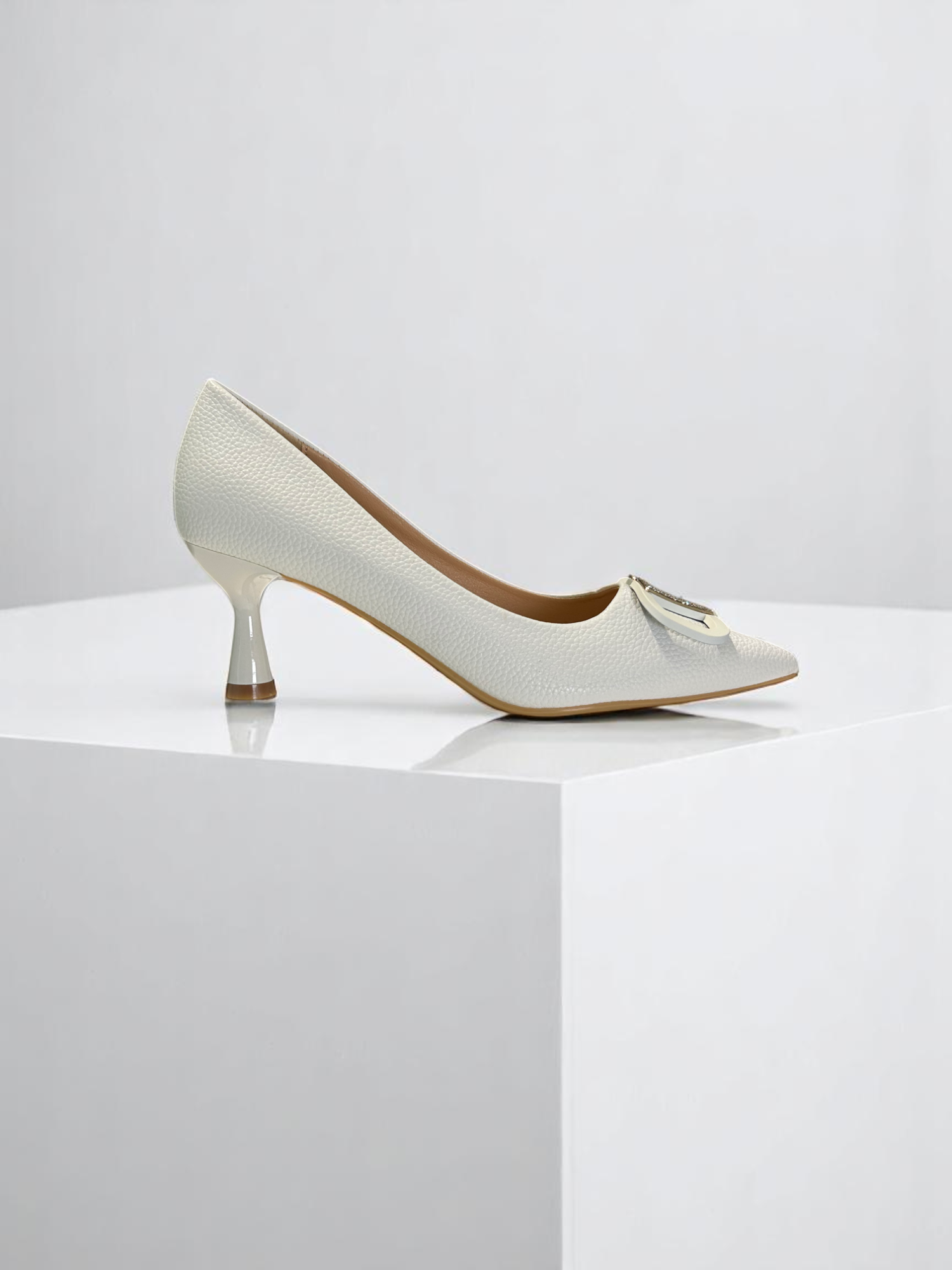 AG Italy White Heels